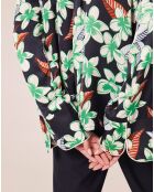 Chemise à motif fleurs nocturne