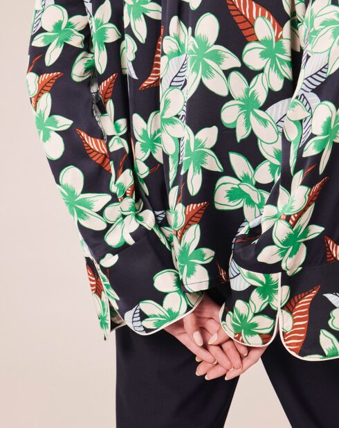 Chemise à motif fleurs nocturne