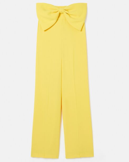 Combinaison en crêpe jaune