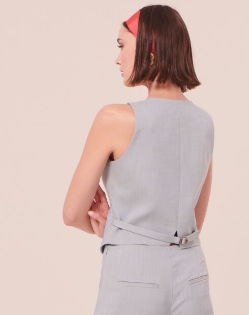 Gilet en tissu flammé bleu