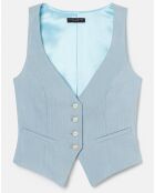 Gilet en tissu flammé bleu