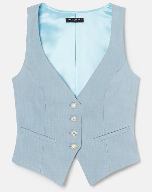 Gilet en tissu flammé bleu