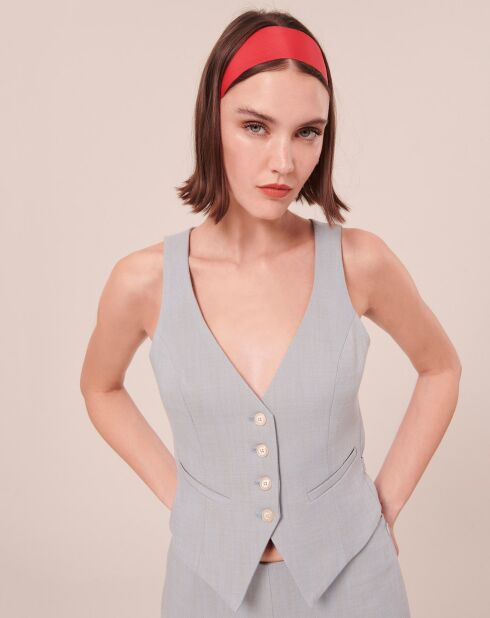 Gilet en tissu flammé bleu