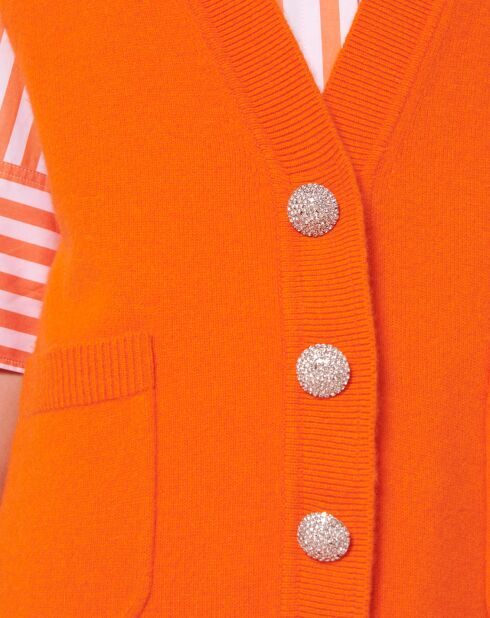 Pull en Laine mérinos & Alpaga orange
