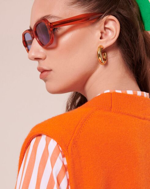 Pull en Laine mérinos & Alpaga orange
