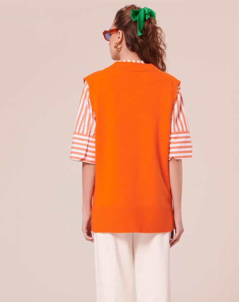 Pull en Laine mérinos & Alpaga orange