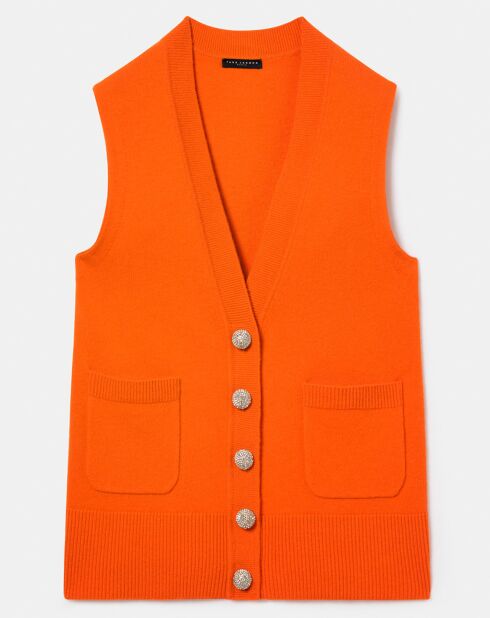 Pull en Laine mérinos & Alpaga orange