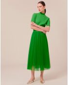 Jupe en tulle plissée verte