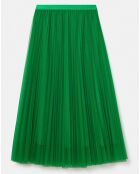 Jupe en tulle plissée verte