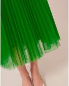 Jupe en tulle plissée verte