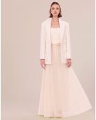 Jupe en tulle plissée ecrue