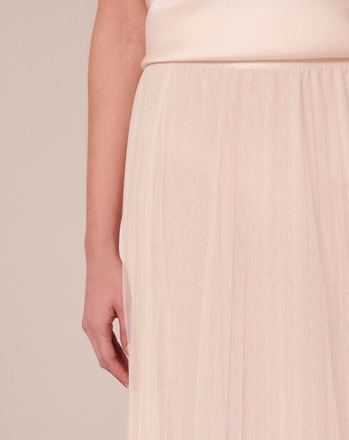 Jupe en tulle plissée ecrue