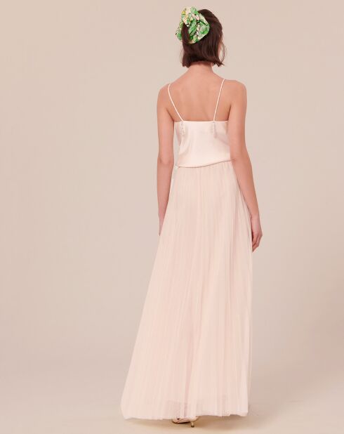 Jupe en tulle plissée ecrue