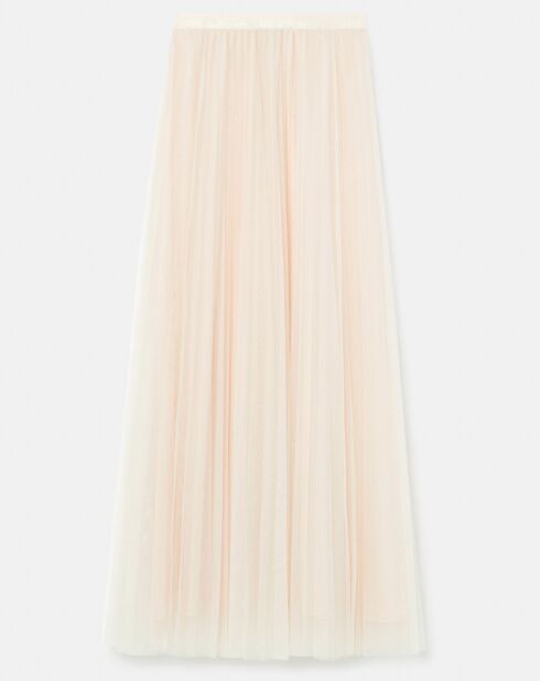 Jupe en tulle plissée ecrue