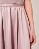 Jupe en satin fluide parme