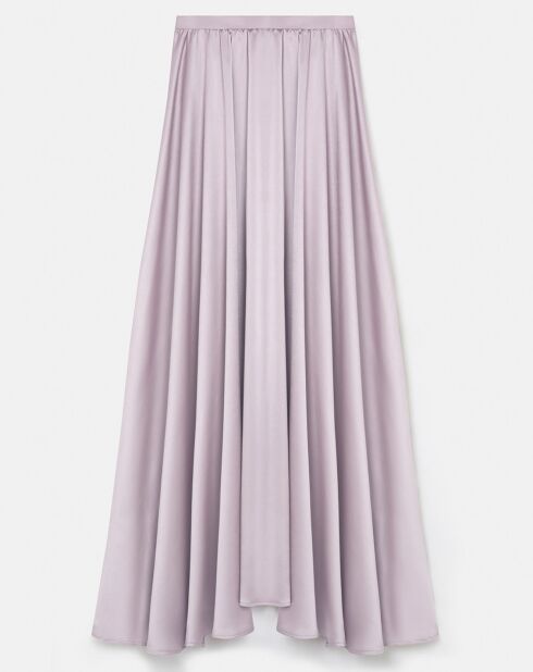 Jupe en satin fluide parme