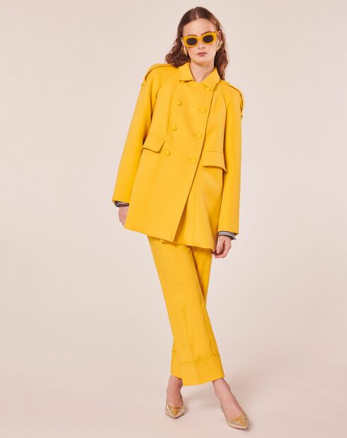 Manteau en double coton jaune