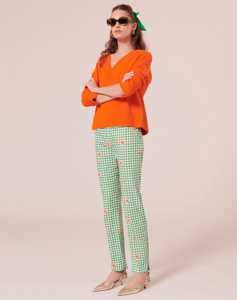 Pantalon en vichy vert
