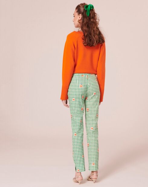 Pantalon en vichy vert