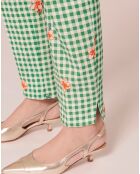 Pantalon en vichy vert