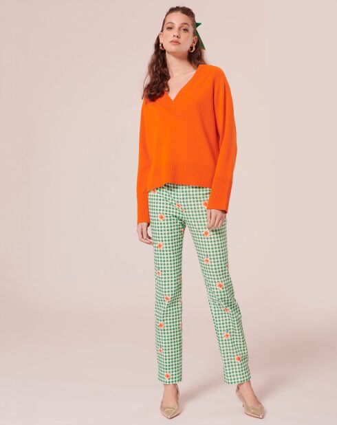 Pantalon en vichy vert
