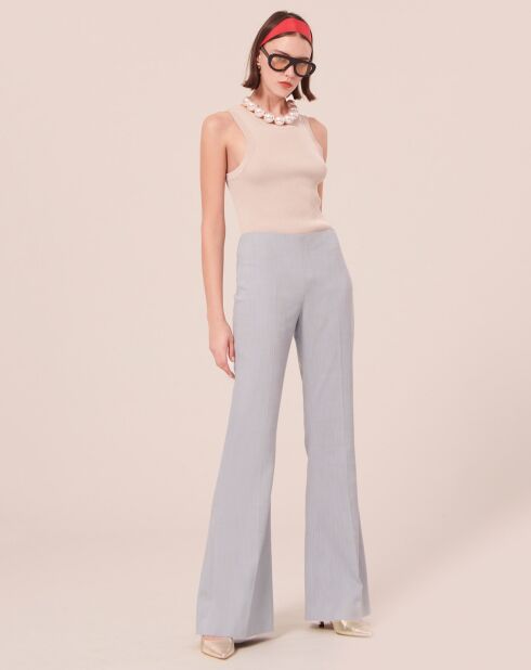 Pantalon en tissu flammé bleu