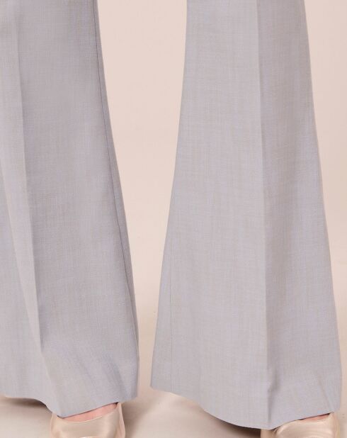Pantalon en tissu flammé bleu
