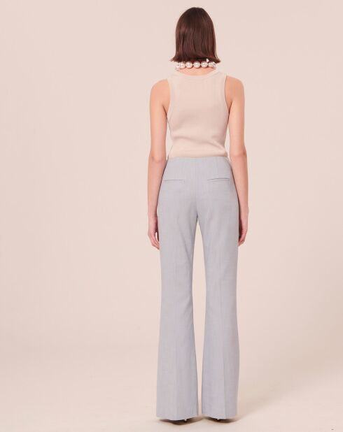 Pantalon en tissu flammé bleu