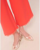 Pantalon en crêpe corail