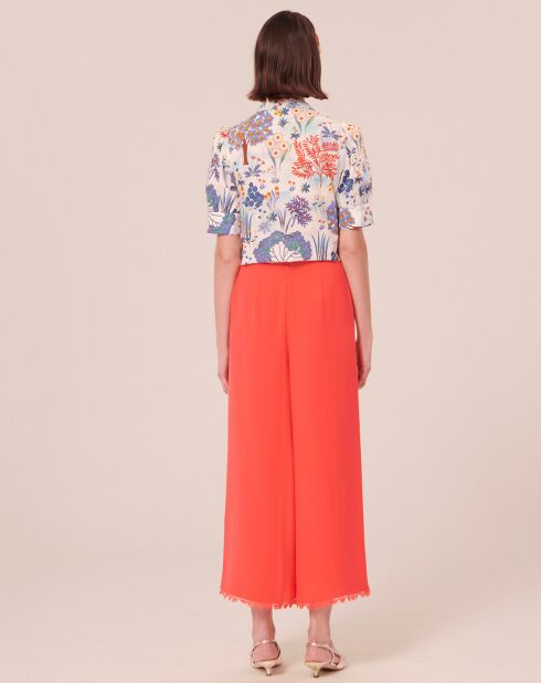 Pantalon en crêpe corail