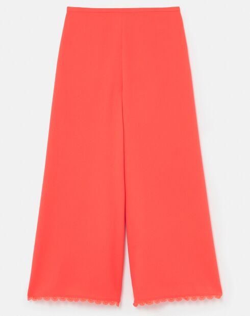Pantalon en crêpe corail