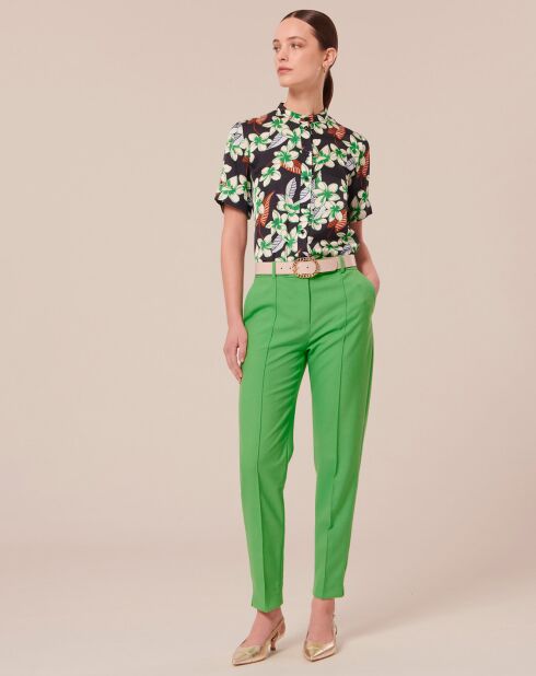 Pantalon en Laine froide mélangée vert
