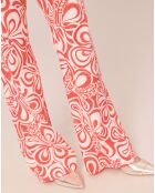 Pantalon à motif graphique corail corail