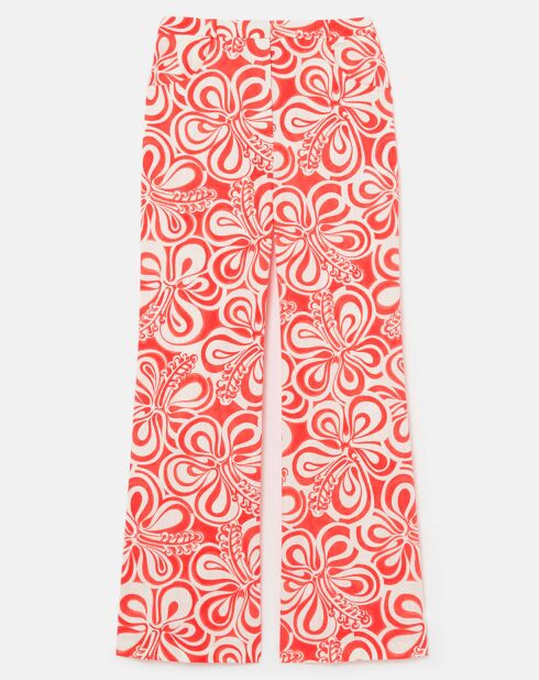 Pantalon à motif graphique corail corail