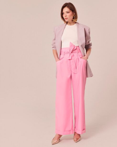 Pantalon Coton Biologique en popeline blush