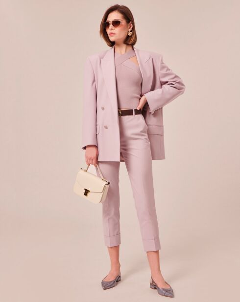 Pantalon en Laine froide mélangée parme