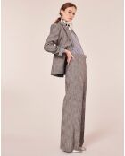 Pantalon en tissu flammé gris
