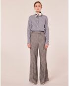 Pantalon en tissu flammé gris
