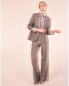 Pantalon en tissu flammé gris