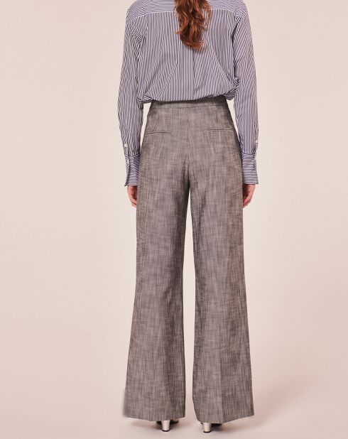 Pantalon en tissu flammé gris