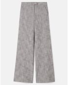 Pantalon en tissu flammé gris