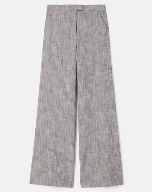 Pantalon en tissu flammé gris