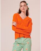 Pull en Laine mérinos & Alpaga orange