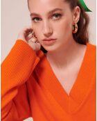 Pull en Laine mérinos & Alpaga orange