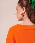 Pull en Laine mérinos & Alpaga orange
