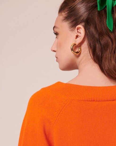 Pull en Laine mérinos & Alpaga orange