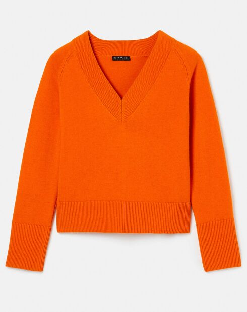 Pull en Laine mérinos & Alpaga orange