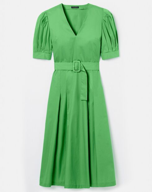 Robe Coton Biologique en popeline verte
