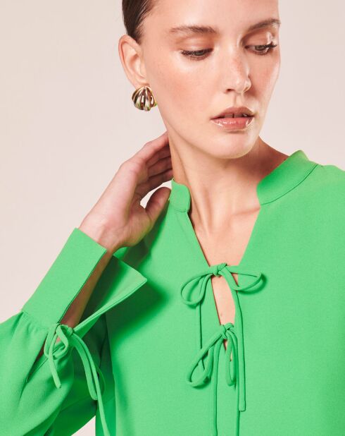 Robe en crêpe verte