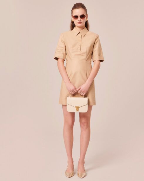 Robe en coton beige